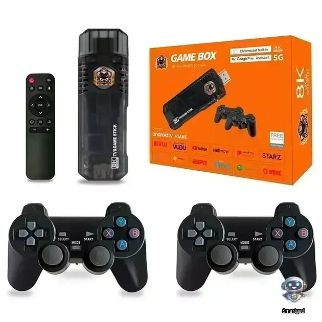Смарт ТВ приставка Game Box 8K M98 Smart TV Stick з 2 джойстиками