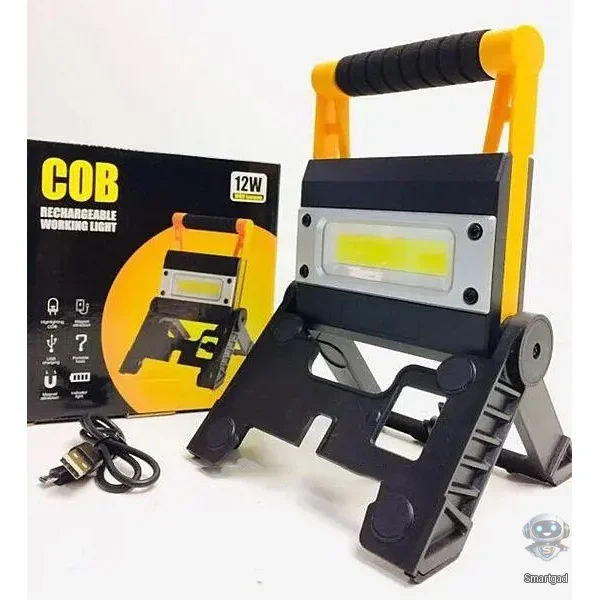 Акумуляторний ручний ліхтар-прожектор BL-MS-8006 із бічною COB-панеллю та функцією Power Bank / Чорний