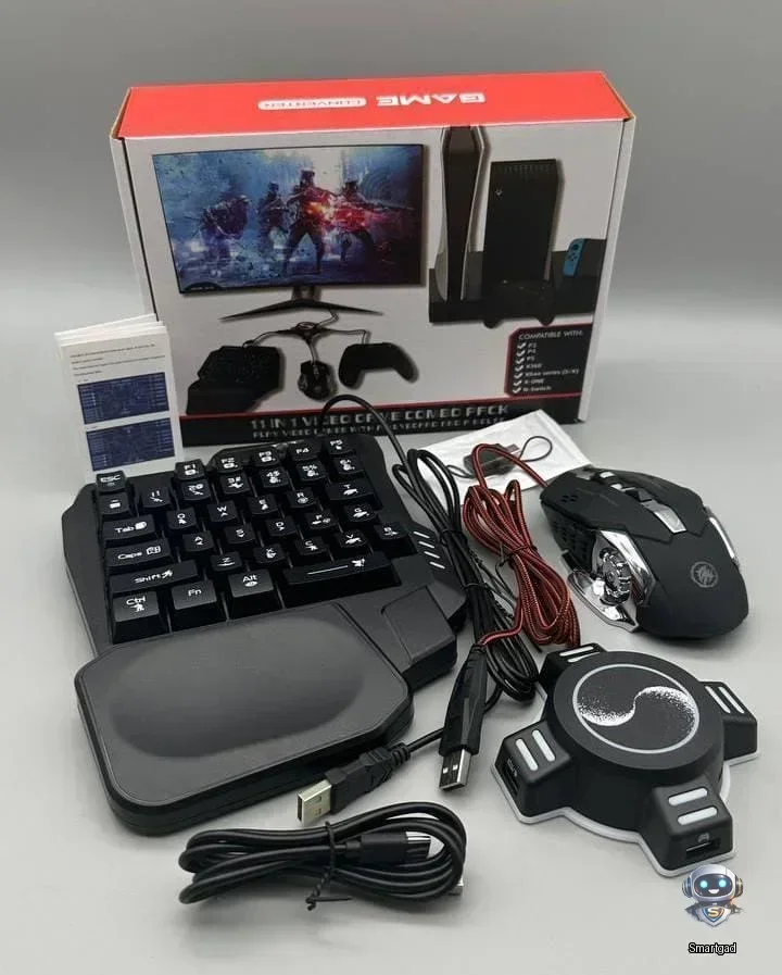 Ігровий набір для смартфона з клавіатурою, мишею та RGB-підсвічуванням