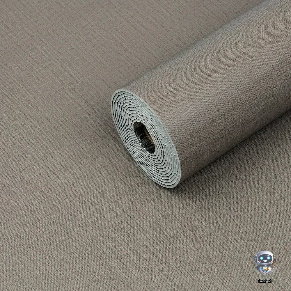 Вінілова самоклеюча плитка в рулоні ПВХ 600×3000×2 мм, вологостійка, Світло-коричневий льон